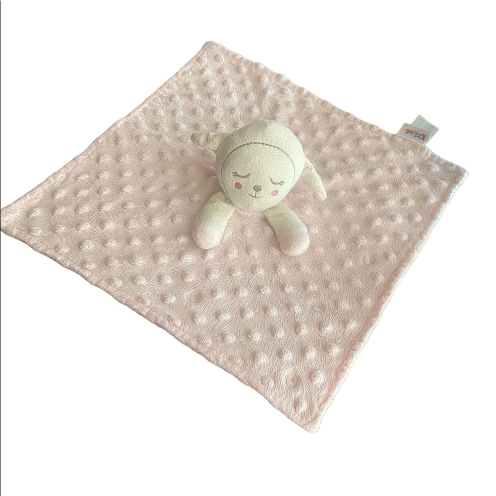 Kidgets Pink Lamb Sheep Plush Baby Security Blanket Minky Dot Lovey Cuddly Lovie